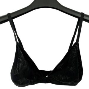SKIMS Black Summer Mesh Strappy Triangle Bralette -XS